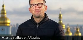 Halálra rémült a BBC riportere Kijevben – pont az elő bejelentkezésénél kezdtek az oroszok bombázni