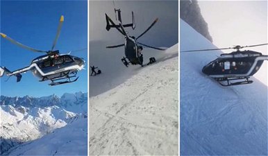 Bravúros helikopteres mentést filmeztek az Alpokban