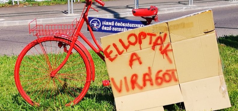 Felfedezték Egerben a biciklire szerelhető lopásbiztos virágot – kép