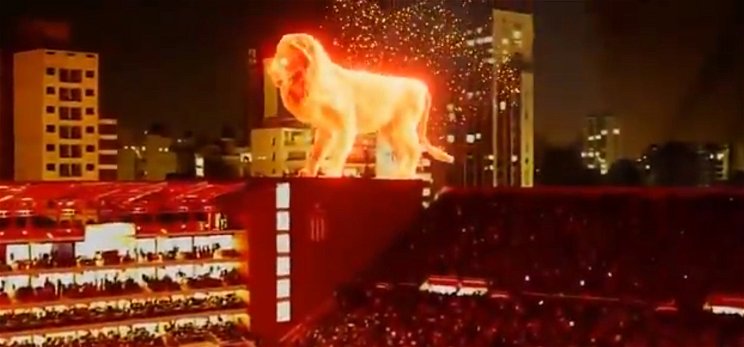 Lángoló oroszlánnal tért vissza stadionjába az argentin klub – videó
