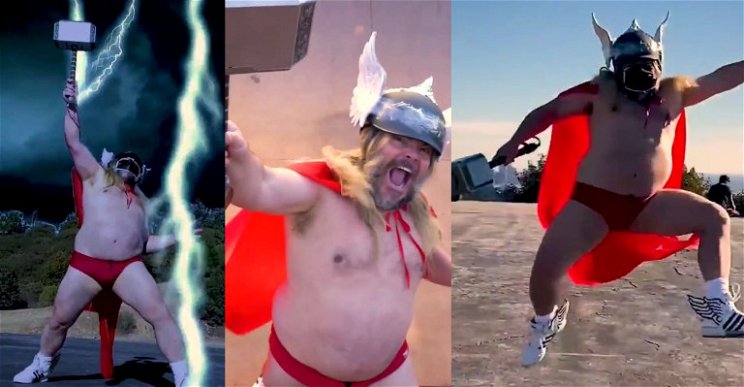 Jack Black levetkőzött és egy piros bugyiban adja elő a Thor egyik legjobb jelenetét - videó